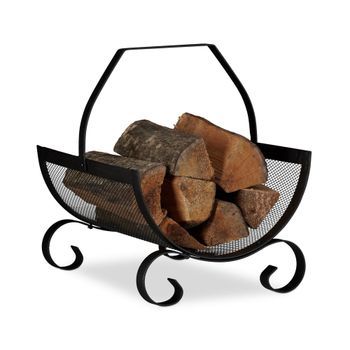 Cesta Para Leña En Negro 50 Cm