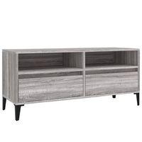mueble tv  mueble de salon  armario tv madera contrachapada gris sonoma 100x345x445 cm