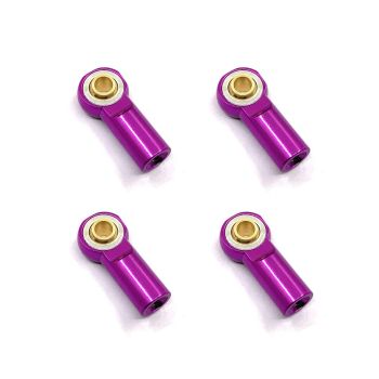 4PCS Extremo de Barra de Acoplamiento de Aluminio M3 con Junta de Bola para Coche RC de Carreras 1/10 Crawler SCX10 D90