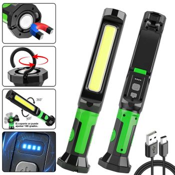 Luz de trabajo para reparación de automóviles, luz de inspección portátil recargable COB, iluminación de emergencia, luz de trabajo LED