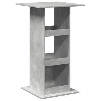 Mesa Alta Bar Con Almacenaje Madera Gris Hormigón 60x60x102 Cm