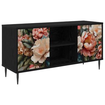 Mueble De Tv Borne 102 X 33 X 51 Cm Roble Negro Vidaxl