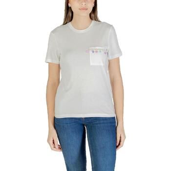 Only Camiseta T-shirt blanc avec poche décorative para mujer