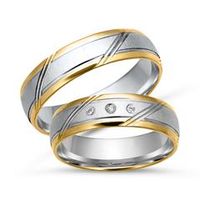 alianzas 18 quilates oro amarillo-blanco 3 diamantes