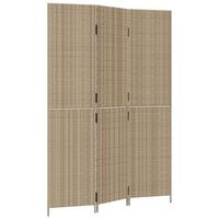 biombo de 3 paneles ratan sintetico beige vidaxl