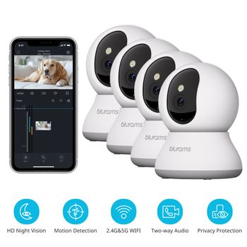Blurams - Cámara de Seguridad Interior 2K (1-4 Unidades), Cámara de Vigilancia para Mascotas/Ancianos, con Llamada de un Toque, Actualización A31S