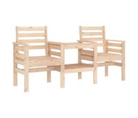 vidaxl banco de jardin con mesa 2 plazas madera maciza de pino