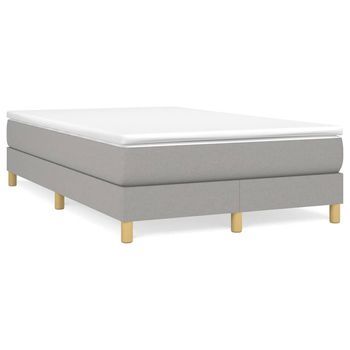 Cama Tapizada 203x120x25 Cm Tejido (100 % Poliéster), Contrachapado Y Madera Tratada - Gris