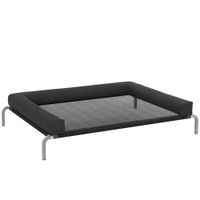pawhut cama elevada para perros refrescante cama de campamento para perros interior exterior portatil 130x90x30 cm negro