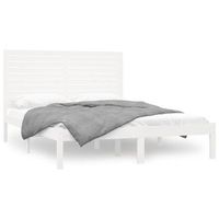 cama matrimonial  cama para adulto  estructura de cama de madera maciza blanca 140x200 cm