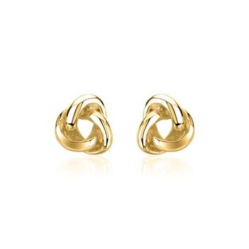 Pendientes de nudo para mujer de plata 925 bañada en oro