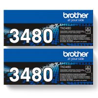 original multipack brother hl-l5100dnt printer toner cartridges 2 pack -tn3480