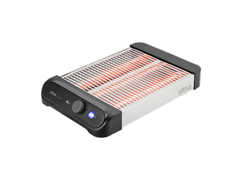 Tostadora - Ufesa Barley, 900 W, Plana, 4 rebanadas, 7 niveles potencia, Superficie tostado XL, Inox