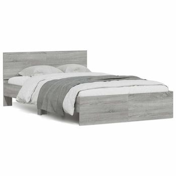 Estructura De Cama Con Cabecero Gris Sonoma 120x190 Cm Vidaxl