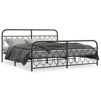 cama doble  cama para adultos  estructura de cama cabecero y estribo metal negro 200x200 cm