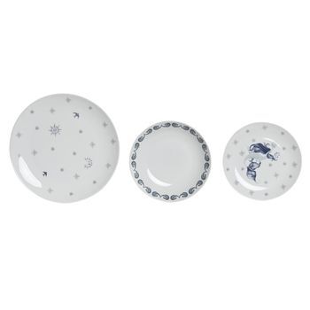 Vajilla Set 18 Porcelana 27x27x3 Azul