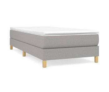 Cama box spring con colchón tela gris claro 80x200 cm