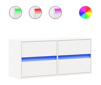 Mueble tv - mesa de tv de pared con luces led blanco 100x31x45 cm