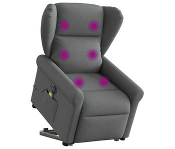 Sillón de masaje eléctrico reclinable - sillón relax elevable tela gris oscuro
