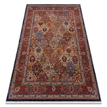 Alfombra De Lana Keshan Franjas, Ornamento, Marco Oriental 7576/53511  160x230 Cm
