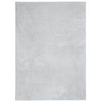 alfombra de pelo corto suave lavable huarte gris 160x230 cm vidaxl