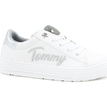 Tommy Hilfiger Deportivas Moda Sneaker Bambina Lacci White Silver T3A4-31024 para niño