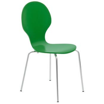 Silla De Comedor Apilable Diego Madera Verde 45x43x86 Cm Clp