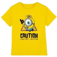minions tops y camisetas caution content creator para nino