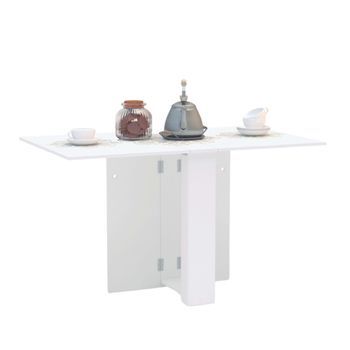 Mesa Swing Plegable Cocina Comedor Color Blanco Estilo Moderno Superficie Mueble 75x18-132x80 Cm