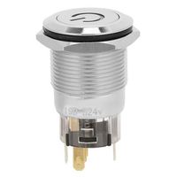 interruptor de boton metalico con reinicio automatico azul