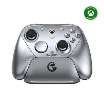 [Xbox Certified] Controlador de videojuegos GameSir G7 Pro Metalizado Plateado Tri-modo con estación de carga Joystick d
