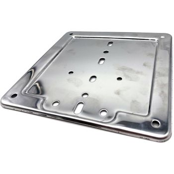 Base de matrícula motocicleta clásica acero cromo