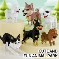 funxinee bloques de construccion creativos de animales de dibujos animados juguete de ensamblaje creativo para perros y gatos rompecabezas educativo diy juguete de regalo de cumpleanos