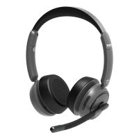 auriculares port designs 912003 inalambricos bluetooth y cable con cancelacion de ruido microfono y base de carga negros