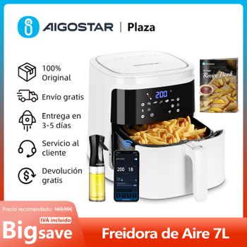 Freidora de Aire 7 L, Horno de Aire Multifunción, Pantalla LED Táctil, 7 Modos, con Cesta y Cajón, Libro de Recetas, 1900 W