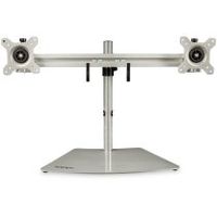 startechcom soporte vesa para 2 monitores - soporte ergonamico de sobremesa para 2 monitores de 24 8kg con montaje vesa - con base independiente y altura ajustable- soporte con mastil - plata