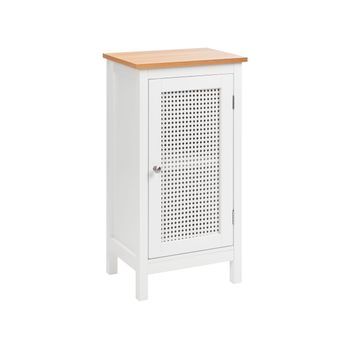 Mueble De Baño 30 X 75 Cm Almacenaje Para Baño Con Estantes Y Puertas Perforadas Mdf Blanco Alamos