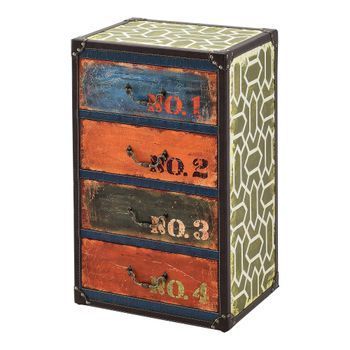 Cómoda Para Salón O Pasillo - 66 X 40 X 30 Cm - Armario Con 4 Cajones - Cajonera - Organizador De Oficina - Diseño Industrial - Sideboard - Mueble Auxiliar - Multicolor [en.casa]®