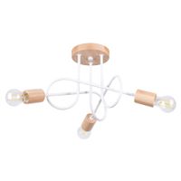 lampara de arana blancomadera natural aceromadera alt 14 cm