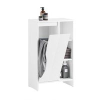 mueble para ropa sucia armario multifuncional para bano con 1 cesto y 3 compartimentos abiertos 50 x 30 x 86cm blanco bzr156-w sobuy es