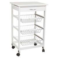 carro de cocina de madera de pino y dm blanco