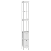 armario de bano estrecho de mdf columna de bano blanca 20 x 30 x 160 cm r blanco