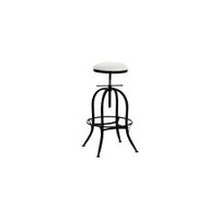 taburete de bar industrial regulable en metal negro