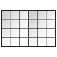 espejos de pared 2 uds metal negro 80x60 cm vidaxl