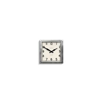 Reloj de pared moderno cuadrado de metal cromado