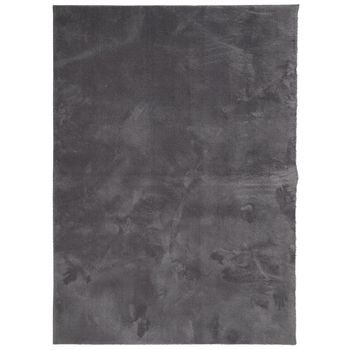 Alfombra De Dormitorio | Felpudo | Alfombra De Pelo Corto Suave Lavable Huarte Antracita 200x280cm