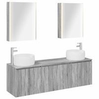 juego de muebles de bano 5 pcs sonoma gris madera de ingenieria vidaxl