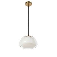 lampara colgante glace de vidrio o25 cm forma organica estilo nordico metal dorado e27