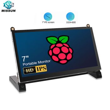 Pantalla Táctil de 7 Pulgadas 1024x600 IPS LCD con Altavoz Opcional para Raspberry Pi 5 4B 3B+ 3B, Pantalla Secundaria Portátil para Laptop y PC