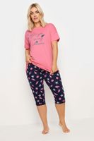 yours pijama algodon rosa y azul de caracolas y estrellas de mar